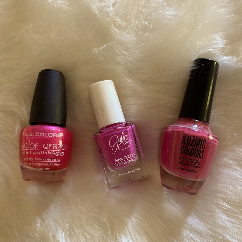 Set of 3 bright coloured nail polish